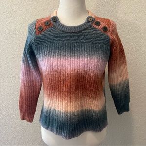 NEW! Madewell Space-Dyed Button-Shoulder Pullover Sweater